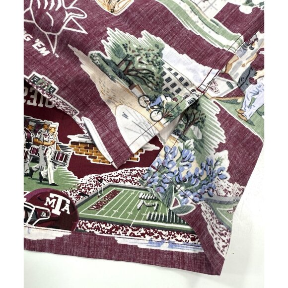 Reyn Spooner Shirt Mens Size Large Collegiate Football Texas A&M Aggies Print - Picture 5 of 13